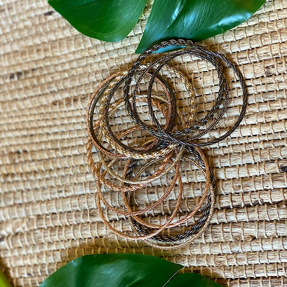 Super fun mixed metal bangles!